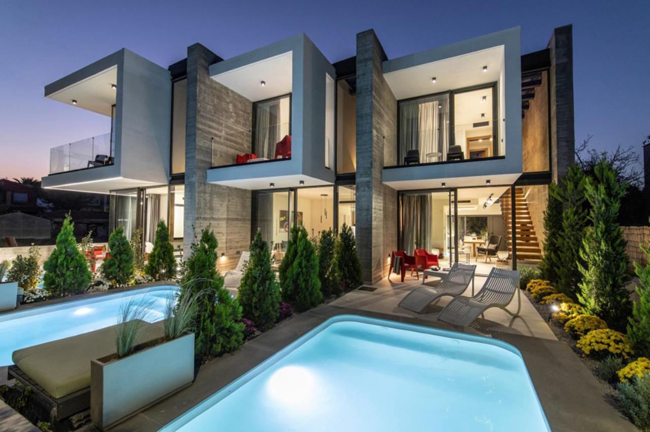 Ikies 3 Modern Eco-Friendly Private Seaview Signature Villas With A Pool Golos Dış mekan fotoğraf